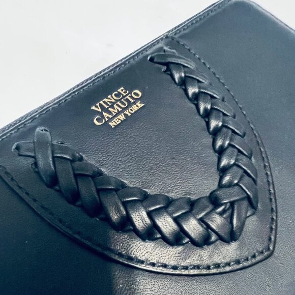 Vince Camuto Navy Blue/Gold Women's Zip Up Around Wallet-Genuine Leather-Storage - Picture 3 of 15